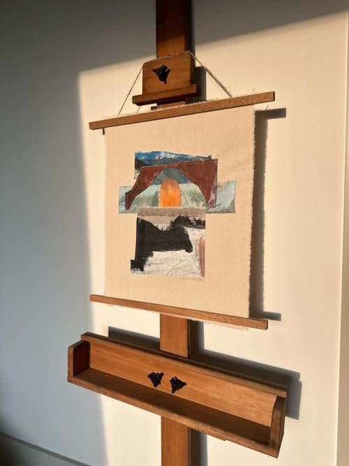 Meditation 4 | Collage in Paintings by Lizzie DiSilvestro. Item composed of canvas in contemporary or modern style