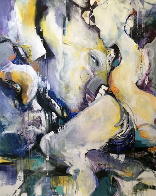 Available: Original Fine Art, The Waltz, 60x48 | Oil And Acrylic Painting in Paintings by Jeanette Jarville, Bachelor of Fine Arts. Item composed of canvas and synthetic in contemporary or modern style