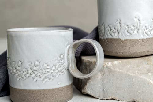Large Ceramic Coffee Mug Set of 2 | Cup in Drinkware by ShellyClayspot. Item composed of ceramic in modern or rustic style