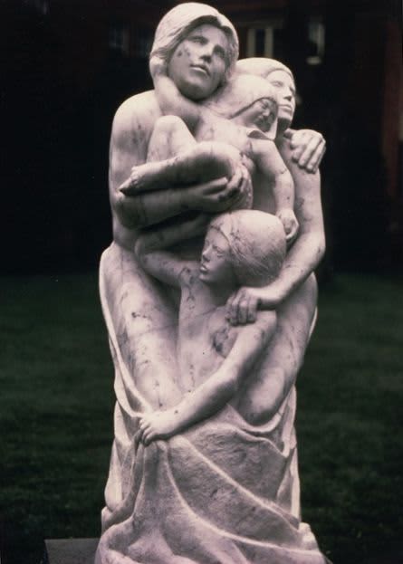 Vermont Family | Public Sculptures by Jim Sardonis | Gifford Medical Center in Randolph. Item made of marble