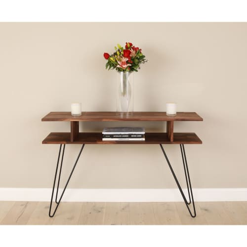 Zuma solid walnut modern console & sofa table | Console Table in Tables by Modwerks Furniture Design LLC. Item made of walnut works with minimalism & mid century modern style
