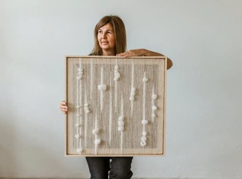 Olit - Natural Woven Decoration | Tapestry in Wall Hangings by Lale Studio & Shop. Item made of oak wood with wool works with contemporary & japandi style