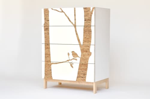 Trees Graphic Tall Dresser | Storage by Iannone Design. Item composed of wood