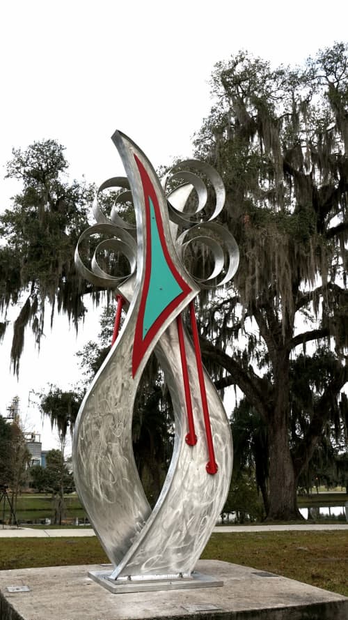 "Twin Souls" | Public Sculptures by Gus Lina Art | Ocala Tuscawilla Park in Ocala