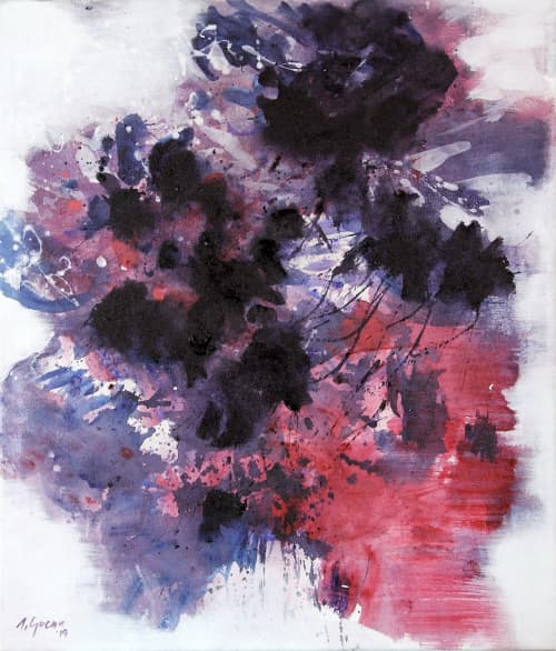 Improvisation (Triptych) | Oil And Acrylic Painting in Paintings by Simona Gocan. Item composed of canvas and synthetic