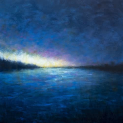 Night Swimming 2 | Oil And Acrylic Painting in Paintings by Victoria Veedell. Item made of canvas & synthetic