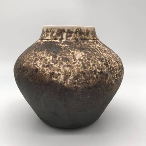 Obvara Fired Brown Vase | Vases & Vessels by Kingfisher Potters. Item composed of stoneware