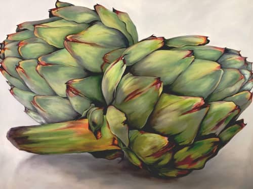 Prickly Pair | Oil And Acrylic Painting in Paintings by Cindy Mathis Murals and Fine Art. Item made of canvas & synthetic
