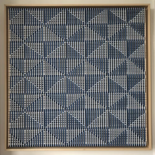 Agamographs - Blue | Embroidery in Wall Hangings by Fault Lines by Matthias de Vogel. Item composed of cotton