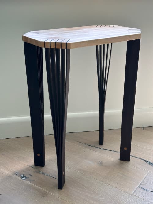 Handmade Side Table Made from Maple and Walnut Woods | Tables by Hiraeth Ceramics. Item composed of maple wood in minimalism or contemporary style