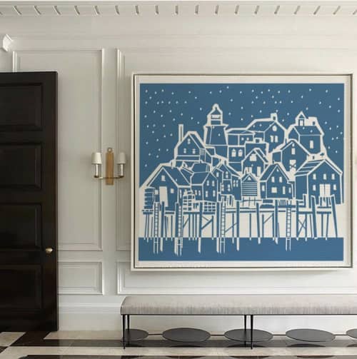 LIMITED EDITION PRINT SNOWY HARBOR | Prints by Richard Gene Barbera. Item made of paper