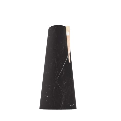 "Elara" Flower vase in Black Marquina and Pink marble | Vases & Vessels by Carcino Design. Item made of marble works with minimalism & contemporary style