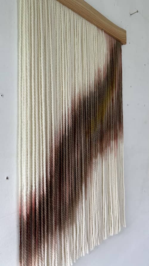 Red Dust | Mixed Media in Paintings by Kat | Home Studio. Item composed of wool in minimalism or japandi style