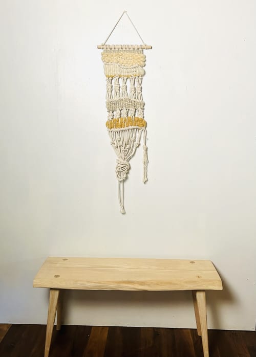 Golden MacroWeave | Macrame Wall Hanging in Wall Hangings by Trudy Perry. Item made of wool & fiber compatible with boho and contemporary style