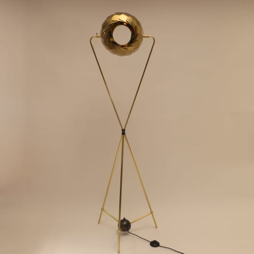 Iris Floor Lamp | Lamps by lightexture. Item made of brass works with modern style