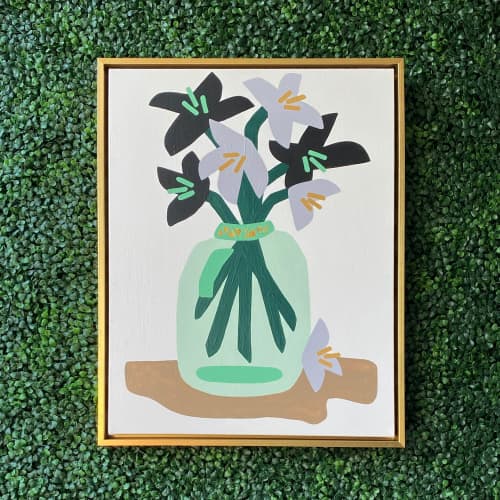 NICE STEMS | Oil And Acrylic Painting in Paintings by Leslie Phelan Mural Art + Design. Item made of canvas