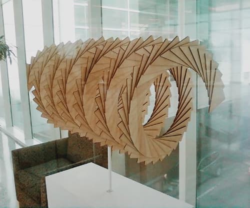 Spiral | Public Sculptures by Susannah Mira | George Bush Intercontinental Airport in Houston. Item composed of wood