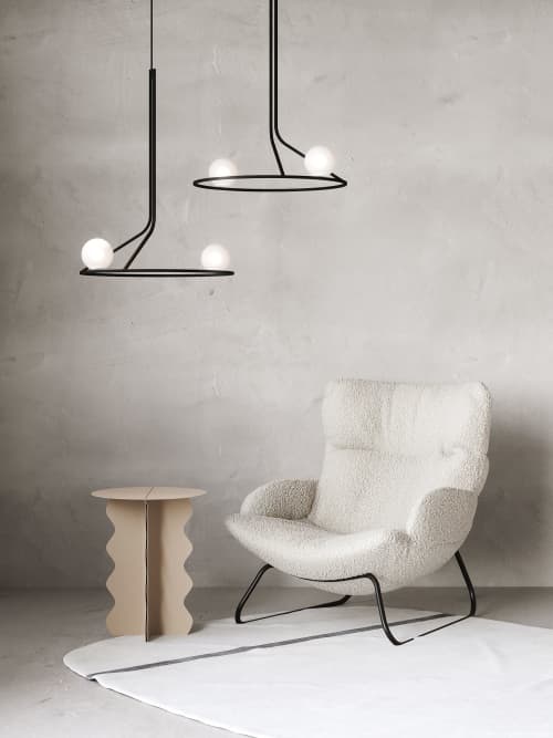 Na Linii sculptural pendant by Svitanok | Pendants by SVITANOK by Artem Zakharchenko. Item made of fabric & steel compatible with boho and minimalism style