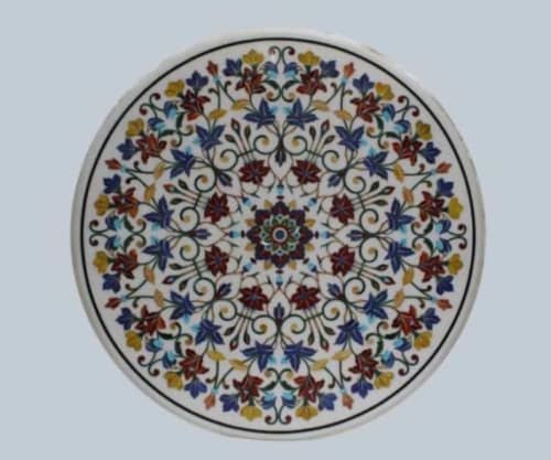 white marble table, coffee table, end table, tabletop | Tables by Innovative Home Decors. Item made of marble works with country & farmhouse & art deco style