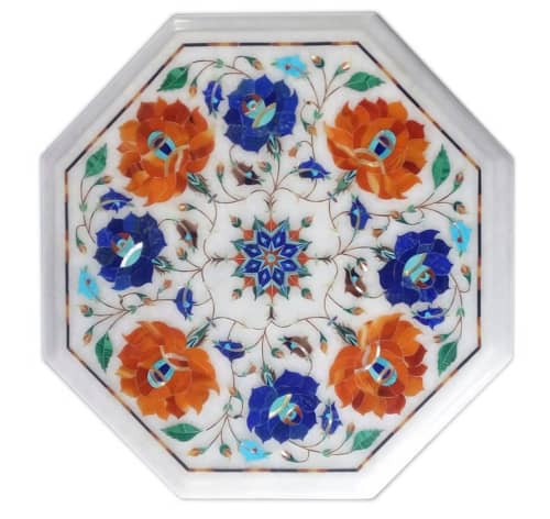white marble table, coffee table, end table, tabletop | Tables by Innovative Home Decors. Item made of marble works with country & farmhouse & art deco style