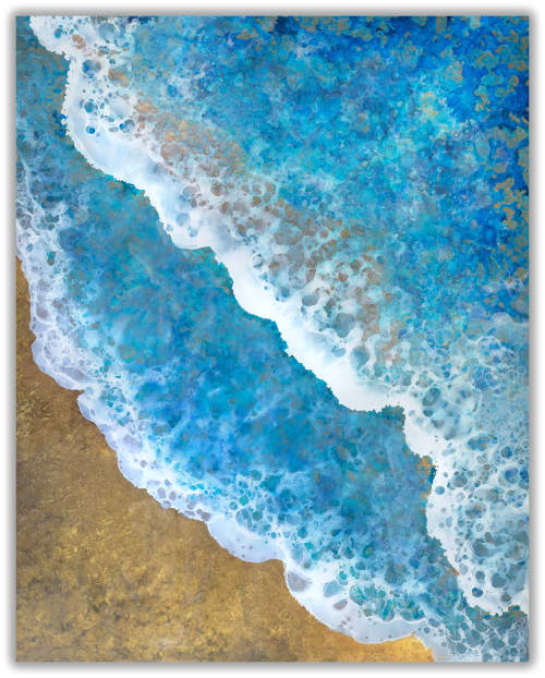 "Blessings III" 68x54 - MIXED MEDIA - wood panel | Oil And Acrylic Painting in Paintings by Carolyn Johnson Coastal Art. Item composed of synthetic