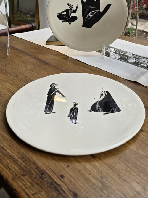 Decorative Plate MEDINA LE9RAYA | Decorative Objects by LA FIBRE ARTISANALE. Item in contemporary or eclectic & maximalism style