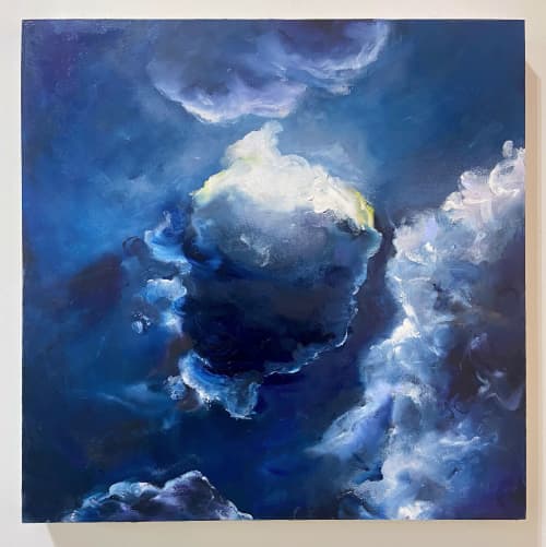 "Into the Blue" | Oil And Acrylic Painting in Paintings by Heather Kocsis. Item works with minimalism & contemporary style