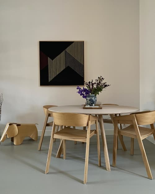 Fold Lines handowven 3 direction lines composition. | Wall Sculpture in Wall Hangings by Fault Lines by Matthias de Vogel. Item composed of fabric and synthetic