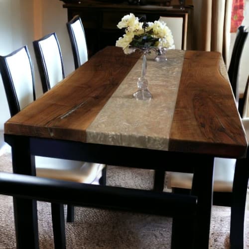 Epoxy Dining Table, Epoxy Resin Table, Epoxy Wood Table | Tables by Innovative Home Decors. Item composed of wood in country & farmhouse or art deco style