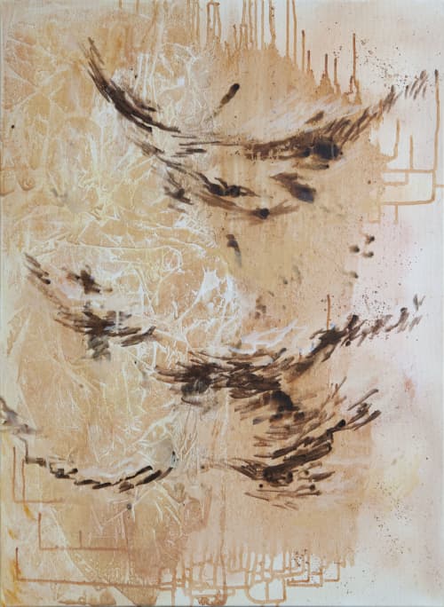 Through the Sandstorm | Oil And Acrylic Painting in Paintings by PUGMATIK. Item composed of canvas in boho or contemporary style
