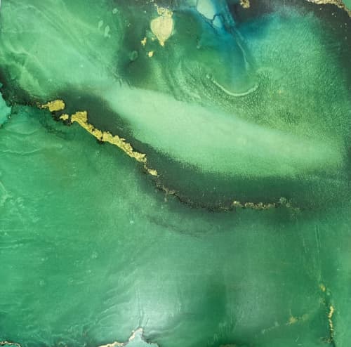 Sliding Away | Oil And Acrylic Painting in Paintings by Barbara Rubenstein. Item made of synthetic