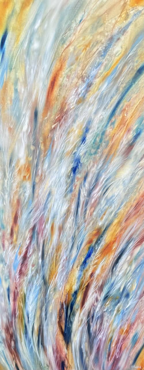 Heaven's Feathers II | Oil And Acrylic Painting in Paintings by Kozyuk Gallery. Item composed of canvas in boho or country & farmhouse style