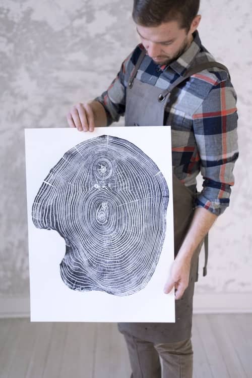 Tree Ring Art for Korean Dance Stage | Prints by Erik Linton. Item made of paper