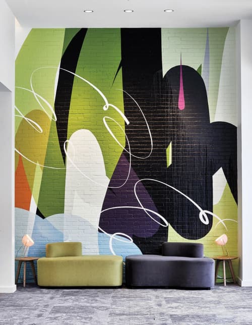 Acrylic Latex Mural | Murals by Ryan Coleman | Renaissance Atlanta Airport Gateway Hotel in Atlanta. Item composed of synthetic