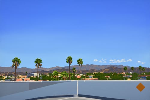 Los Feliz View | Oil And Acrylic Painting in Paintings by Lindsey Warren. Item made of canvas