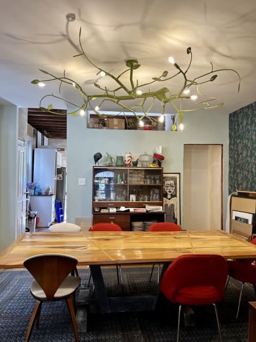 newGROWTH with leaves | Chandeliers by CP Lighting. Item made of aluminum works with contemporary & country & farmhouse style