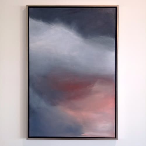 Dark Cloudscape I - Framed Original Painting 24"x36" | Oil And Acrylic Painting in Paintings by 330art. Item made of canvas with synthetic works with contemporary & country & farmhouse style