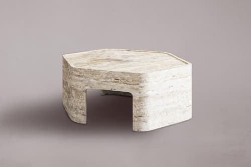 Travertine Coffee Table. Natural Stone Coffee Table. Marble | Tables by HamamDecor LLC. Item composed of marble in minimalism or contemporary style