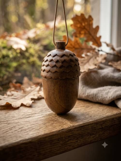 Handcrafted Wooden Acorn Ornament | Decorative Objects by Famous Art Group Of Industries