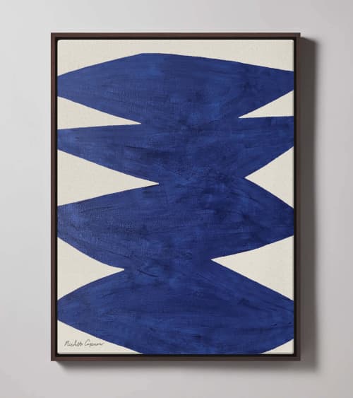 "Fearless" Blue I Affirmations Painting on Canvas | Oil And Acrylic Painting in Paintings by ART + ALCHEMY By Nicolette Atelier. Item composed of wood & canvas compatible with minimalism and mid century modern style