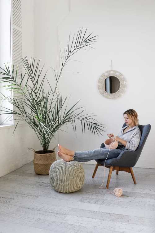 Pouf | Pillows by Chasha Home. Item made of cotton