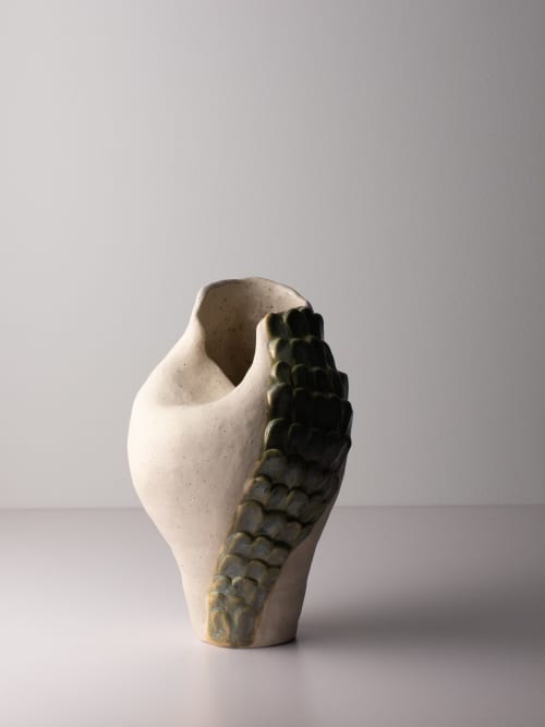 soft relief study vase 05 | Vases & Vessels by Ashley Perez. Item composed of ceramic in minimalism or contemporary style