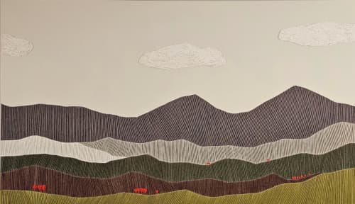 Mountain majesty | Oil And Acrylic Painting in Paintings by Laila Vazquez. Item composed of canvas in boho or minimalism style