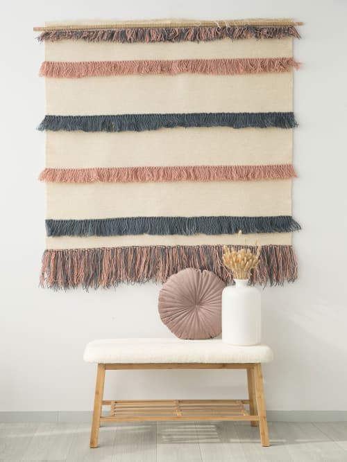 Pipi - Wool Textile Art | Tapestry in Wall Hangings by Lale Studio & Shop. Item made of fabric with fiber works with boho & japandi style