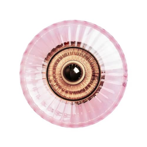 New Wave Optic Wall Light Sconce Rose | Sconces by Marie Burgos Design and Collection