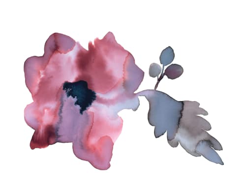 Floral No. 29 : Original Watercolor Painting | Paintings by Elizabeth Becker. Item composed of paper in boho or minimalism style