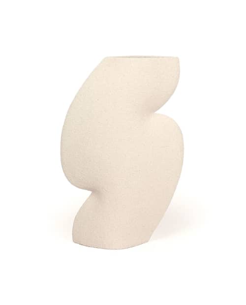 Ceramic Vase 'Ellipse N°3 - White' | Vases & Vessels by INI CERAMIQUE. Item composed of ceramic compatible with minimalism and contemporary style