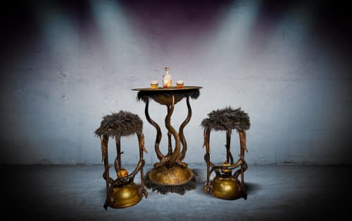 TRIADE GOODBAR | Cocktail Table in Tables by Michel Haillard. Item composed of brass