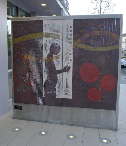 “The First Object” | Street Murals by Martin Webb | The Mercer Apartments in Walnut Creek. Item made of synthetic