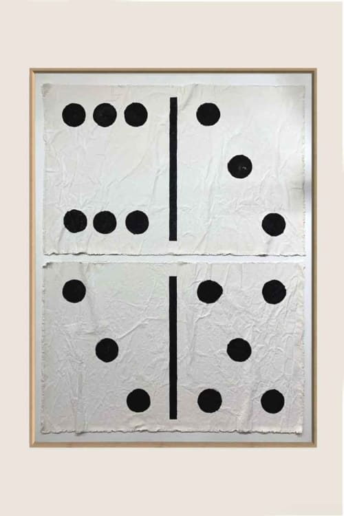 Pop Art Domino PAD4836 A | Mixed Media in Paintings by Michael Denny Art, LLC. Item in contemporary or art deco style